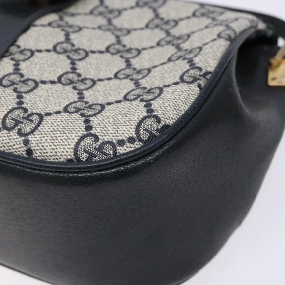 GUCCI GG Supreme Sherry Line Shoulder Bag PVC Navy Gold 72 02 024 Auth BA5227 - Picture 4 of 16
